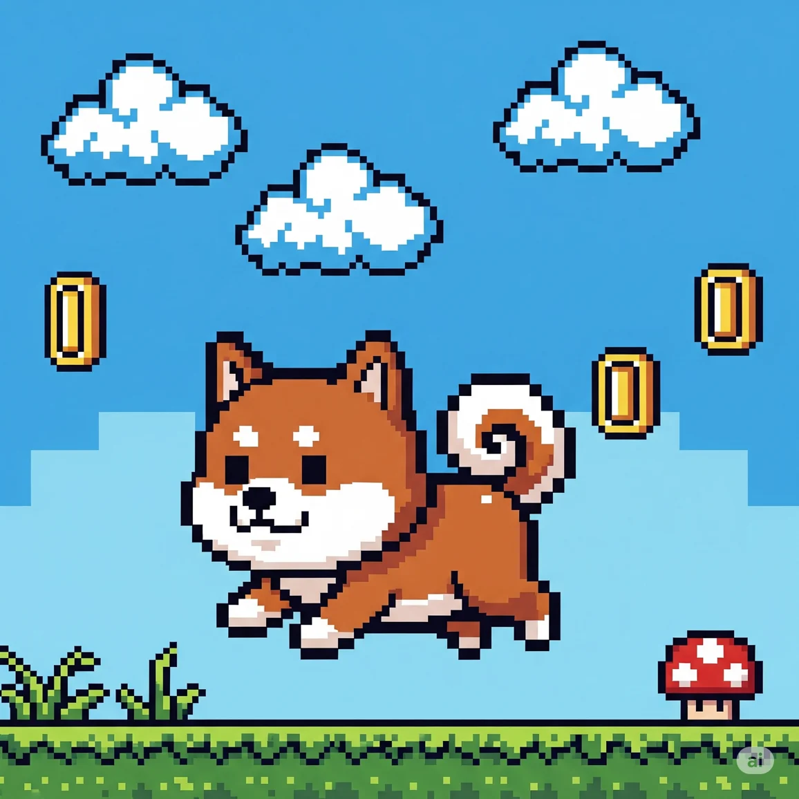 みぃよし工房のピクセルアート柴犬